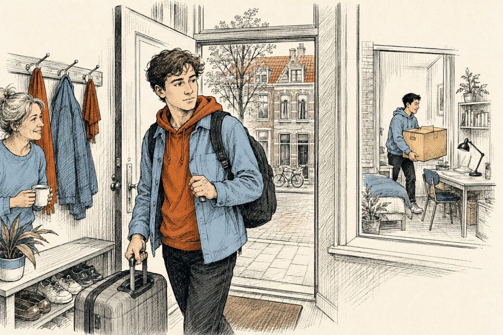 Redactionele illustratie bij het artikel: 50.000 minder Nederlanders op kamers